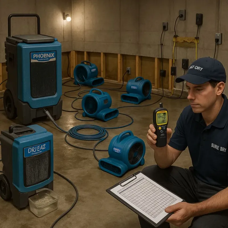 Structural Drying and Dehumidification process in Woodbridge, CA